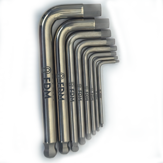 Titanium Allen Key Set Ball End – 8‑Piece Metric, MRI‑Safe