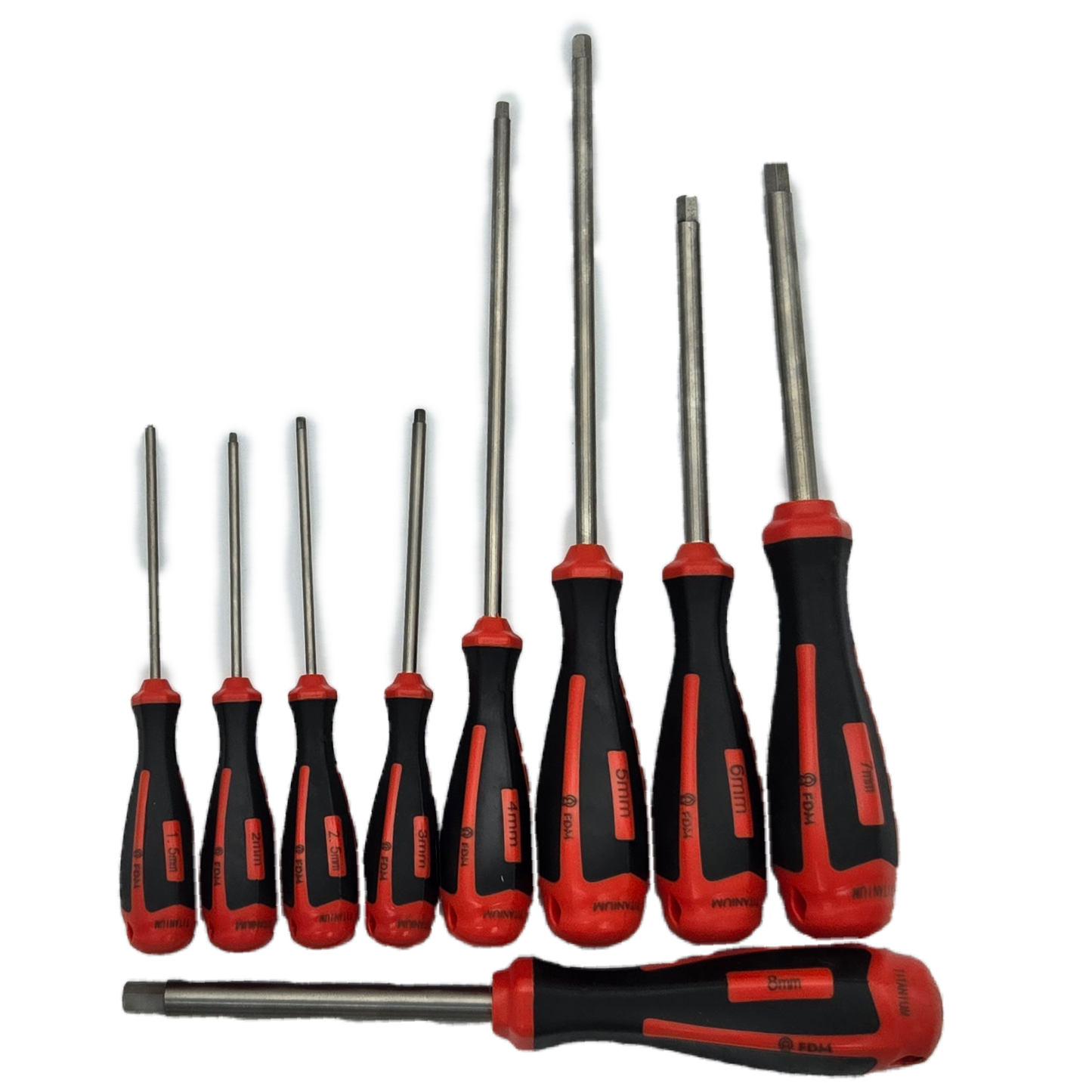 Titanium Metric Allen Screwdriver Handle Set |9 Piece| – MRI‑Safe