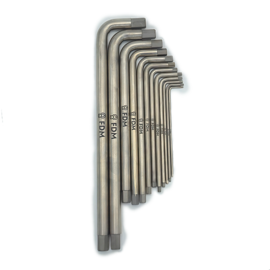 Titanium Long Allen Key Set – 12‑Piece Metric, MRI‑Safe | FDM Enterprises Titanium Allen Keys